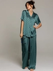 Пижама со штанами и рубашкой шелковая ПижКорРукЗел